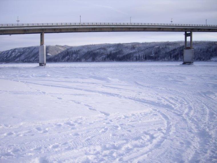Frozen Yukon river
