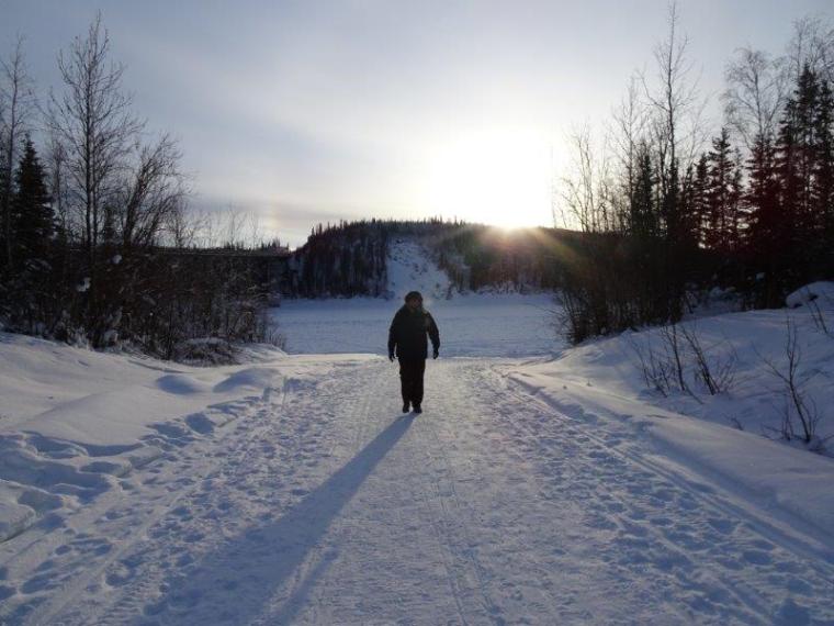 Strolling up from the Yukon River